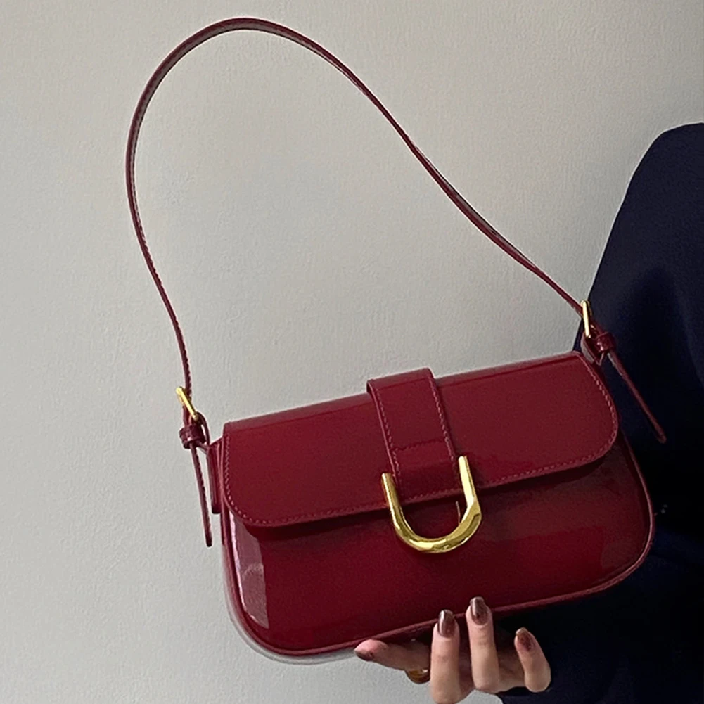 Augustyn Schultertasche | Retro rote Lederschultertasche