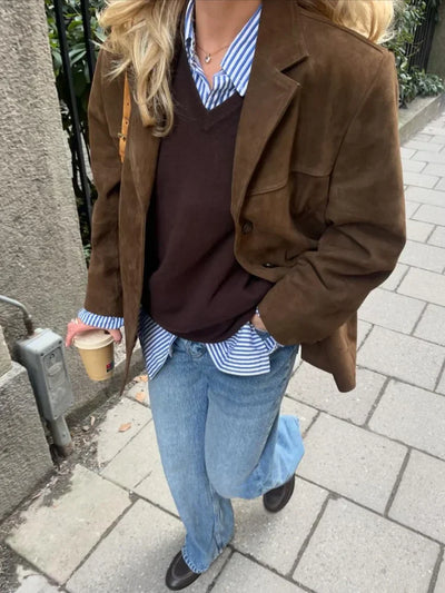 Heidi-Mode | Retro Ein-Knopf Streetwear Jacke