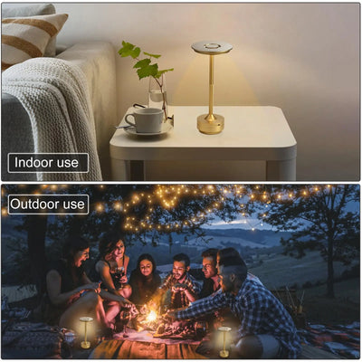 Bianca Lichtzauber | Elegante, kabellose Aluminium Tischlampe mit Dimmfunktion und 3 Lichtmodi