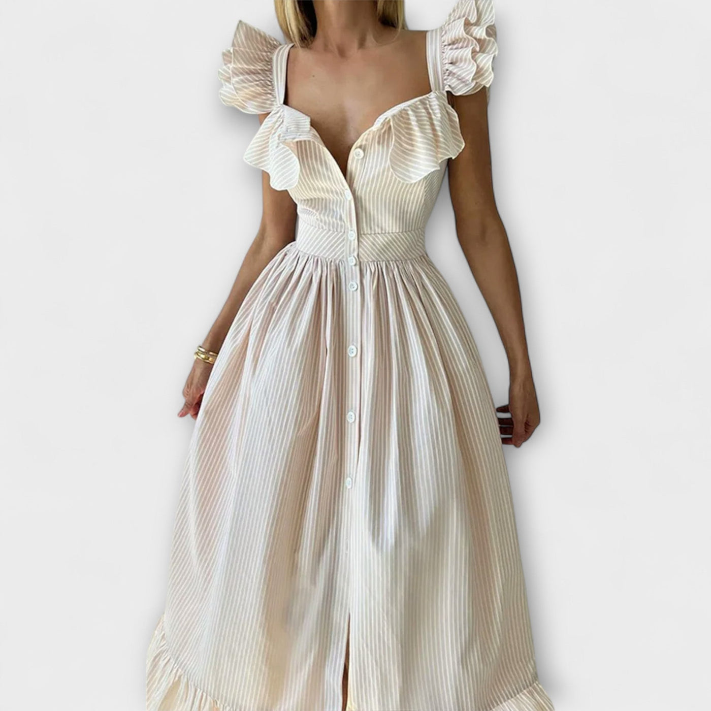 Lia - Ruffled Shirt Dress