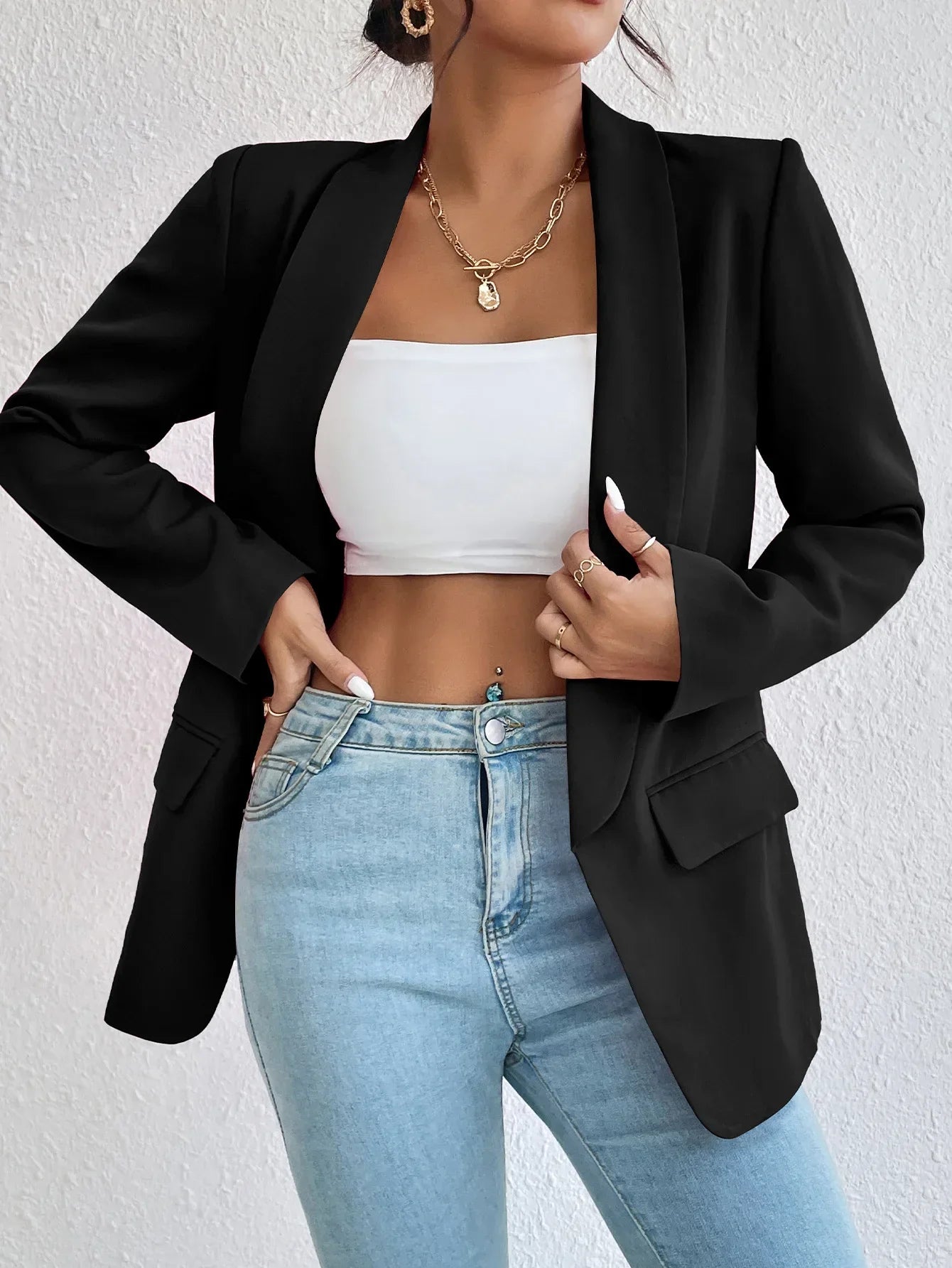 Blazer für Damen – Elegante lange Übergangsjacke