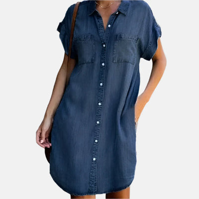 Jeanskleid für Damen – Luftiges Sommerkleid mit kurzen Ärmeln