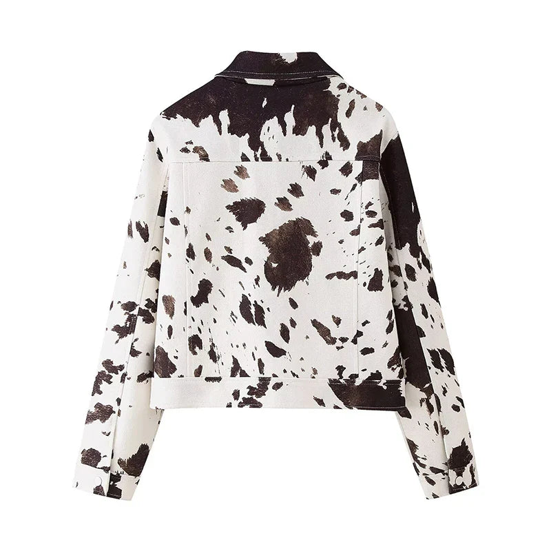 Aylin | Kurzjacke Mit Kuhmuster