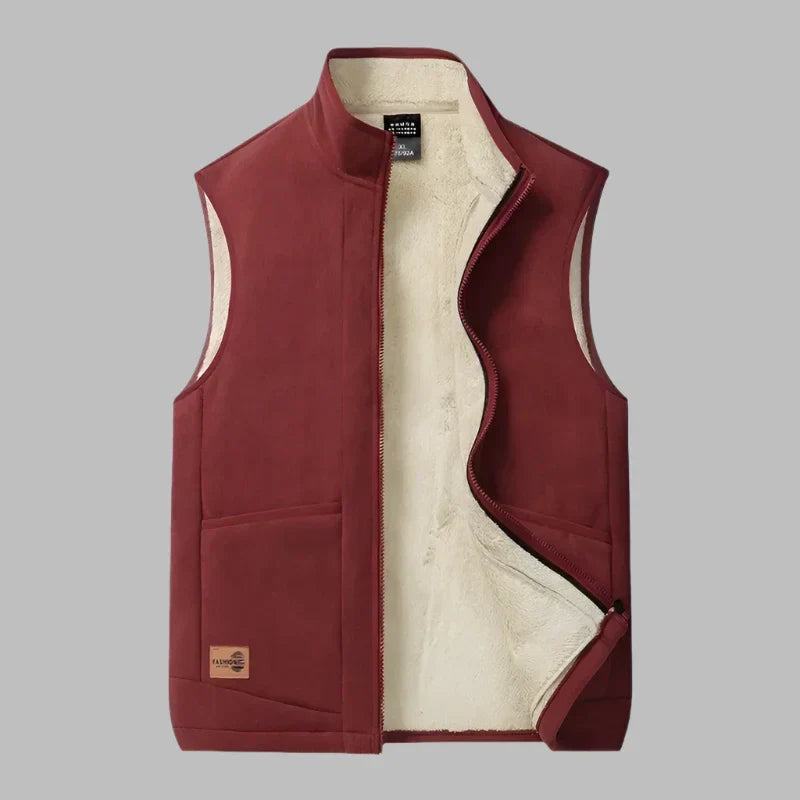 Weste für Herren - Ärmellose Outdoor Weste mit Fleece-Futter