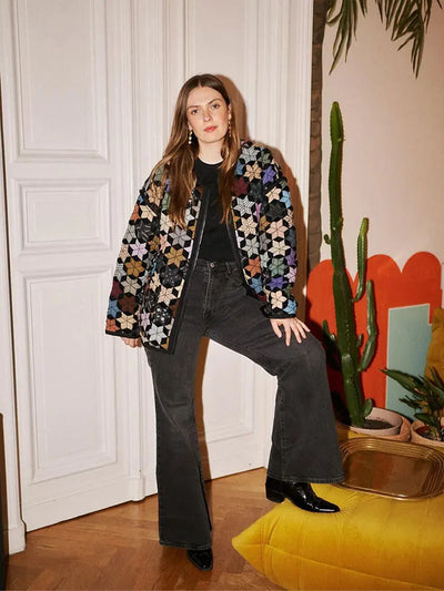 Heidi-Mode | Retro Bunte kariertes Jacke