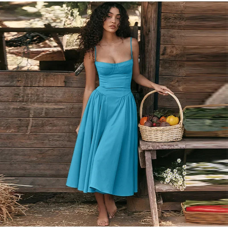 EleganzPur | Zeitloses Ärmelloses Midikleid mit Korsettpassform