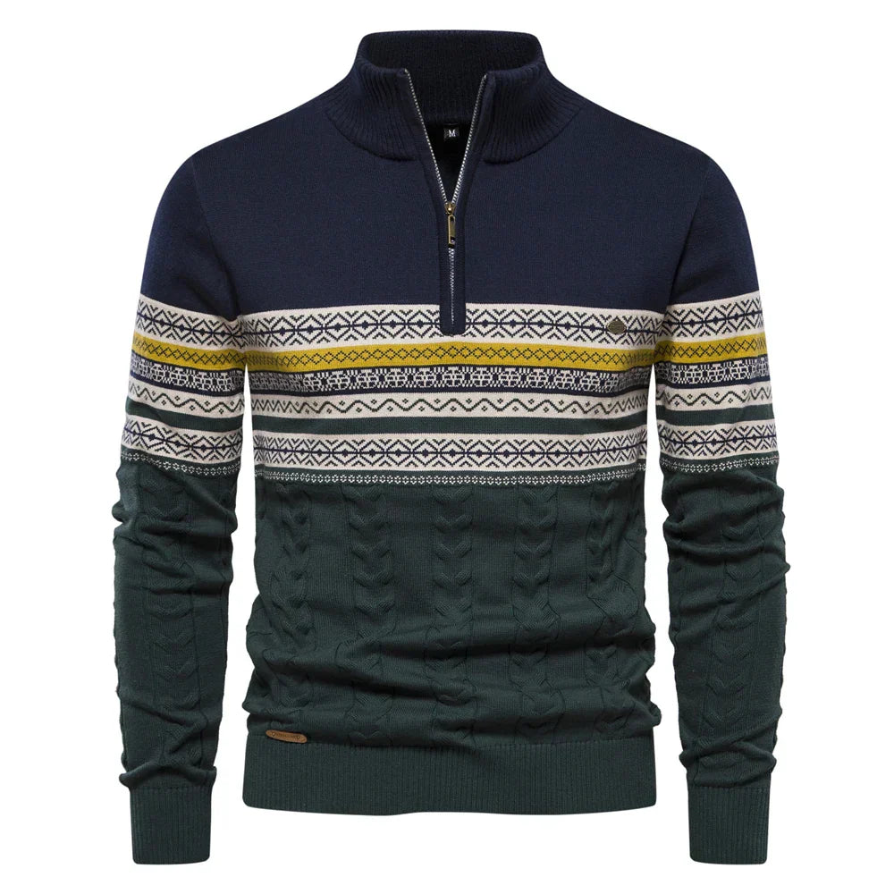 Herren Retro Half-Zip Pullover