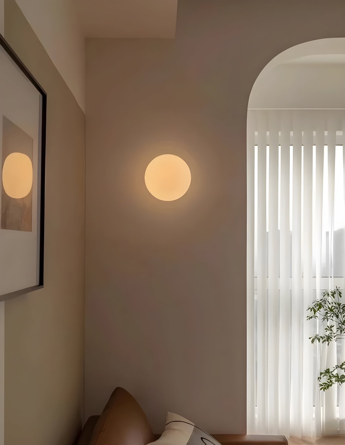 Runde Glas Wandleuchte – Moderne LED-Lampe für Wohnzimmer oder Flur