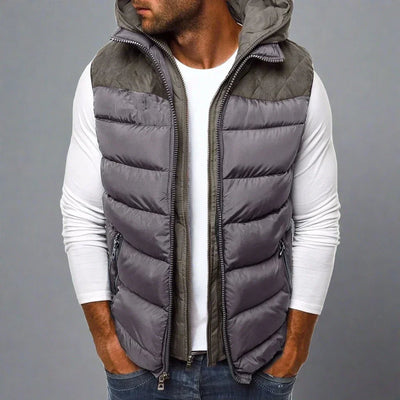 Weste für Herren - Stilvolle gepolsterte Übergangsjacke mit Kapuze