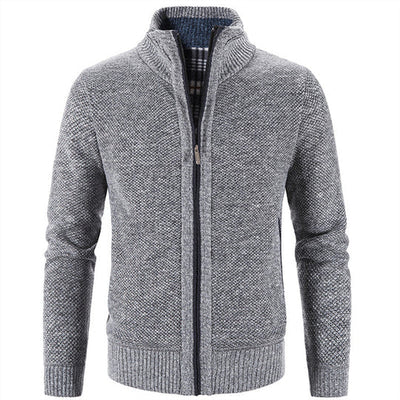 Enrich - gestrickte fleecejacke aus baumwolle
