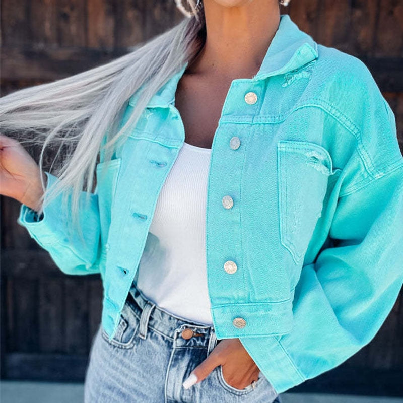 Heidi-Mode | Stylische Jeansjacke Mit Fransen