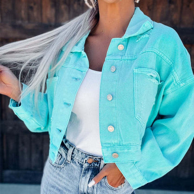 Heidi-Mode | Stylische Jeansjacke Mit Fransen