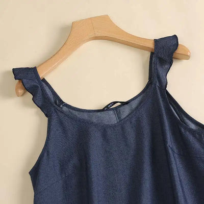 Amalia | Verspieltes Denim-Sommerkleid mit Rüschen