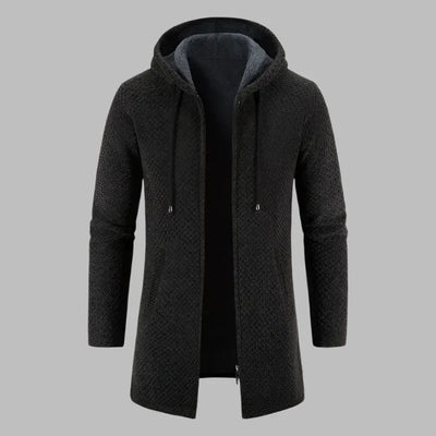 Hoodie für Herren - Lange Übergangsjacke mit Kapuze und Reißverschluss