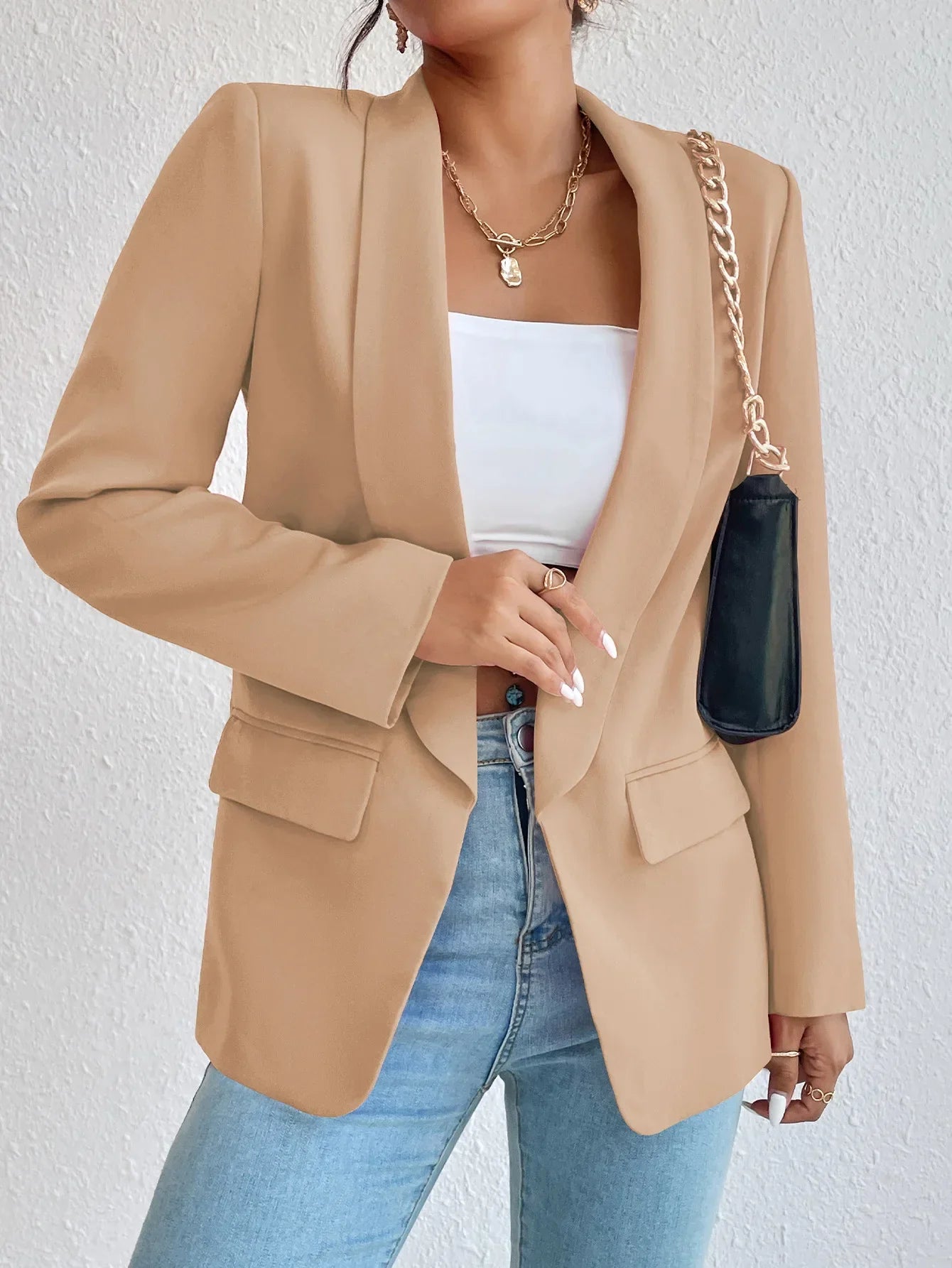 Blazer für Damen – Elegante lange Übergangsjacke