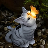 CatGlow Light - Solarbetriebene Katzenskulptur für Außenbeleuchtung