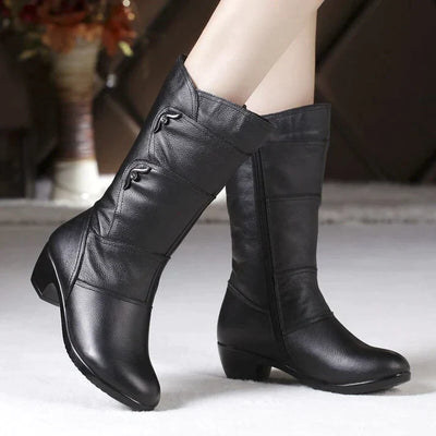 Schwarze Winterstiefel für Damen | Warme