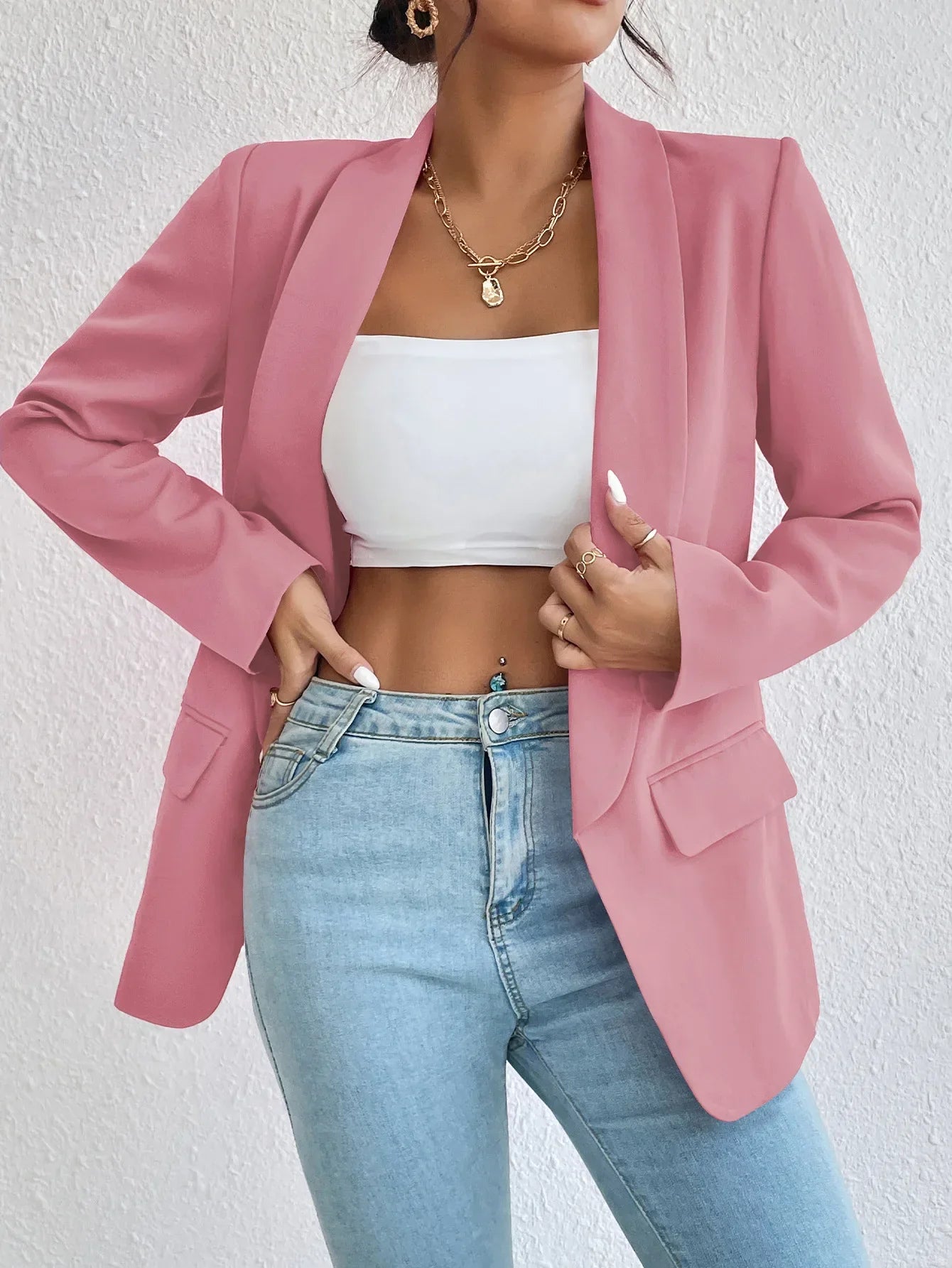 Blazer für Damen – Elegante lange Übergangsjacke