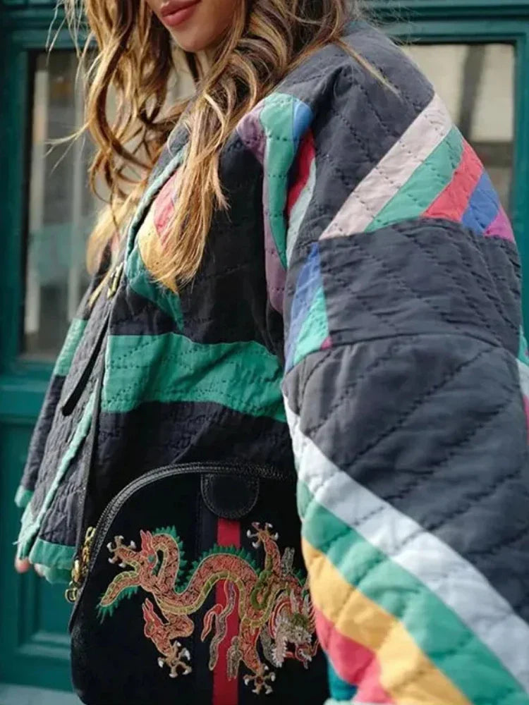 Heidi-Mode | Patchwork Glockenärmel Jacke