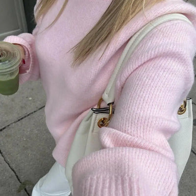 Heidi-Mode | Einfache Strickpullover mit Rundhalsausschnitt