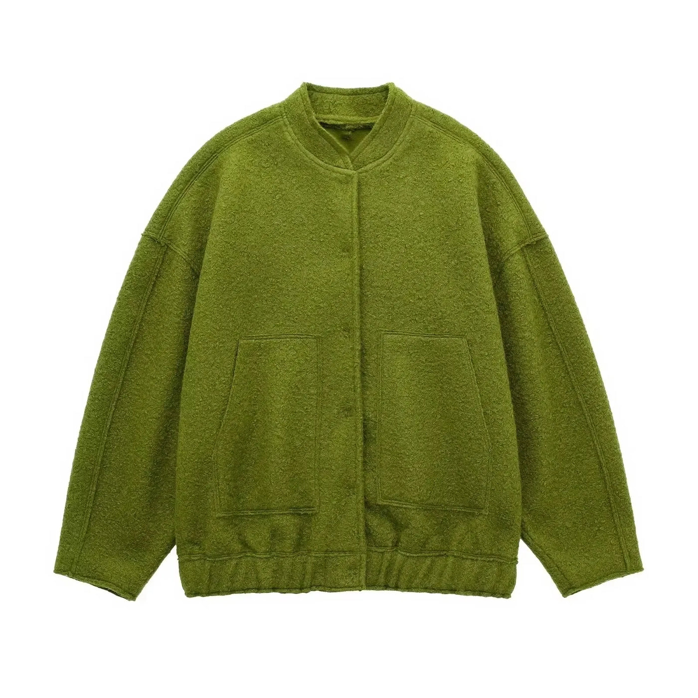 Melissa | Oversized Bouclé-Jacke mit Druckknöpfen