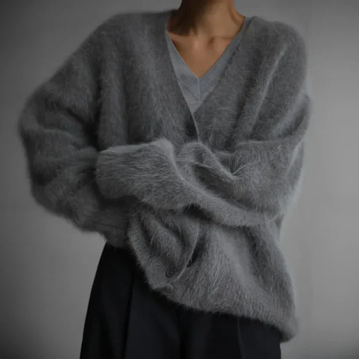 Heidi-Mode | Stilvolle Oversized V-Ausschnitt Strickpullover
