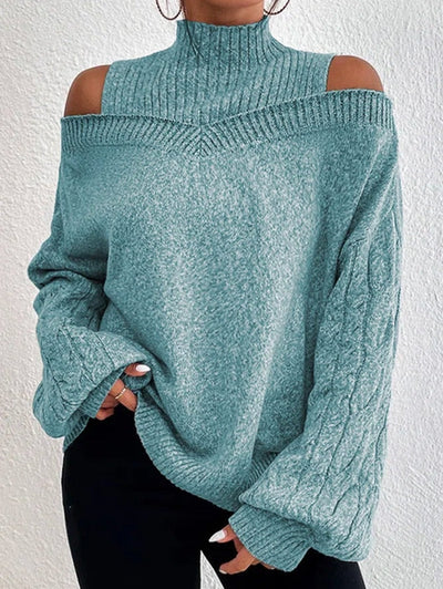 Becky Glamour | Eleganter Schulterfreier Rollkragenpullover für Stil und Komfort