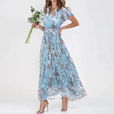 Langes Sommerkleid für Damen mit floralem Design - Narellya