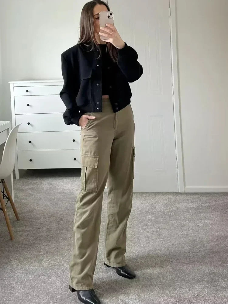 Blouson für Damen - Kurze Übergangsjacken mit Knöpfen