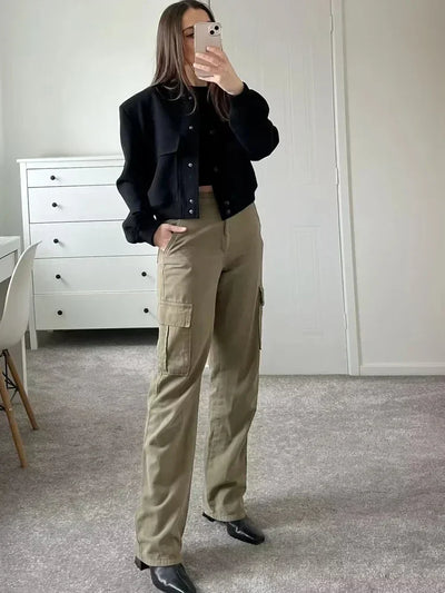 Blouson für Damen - Kurze Übergangsjacken mit Knöpfen