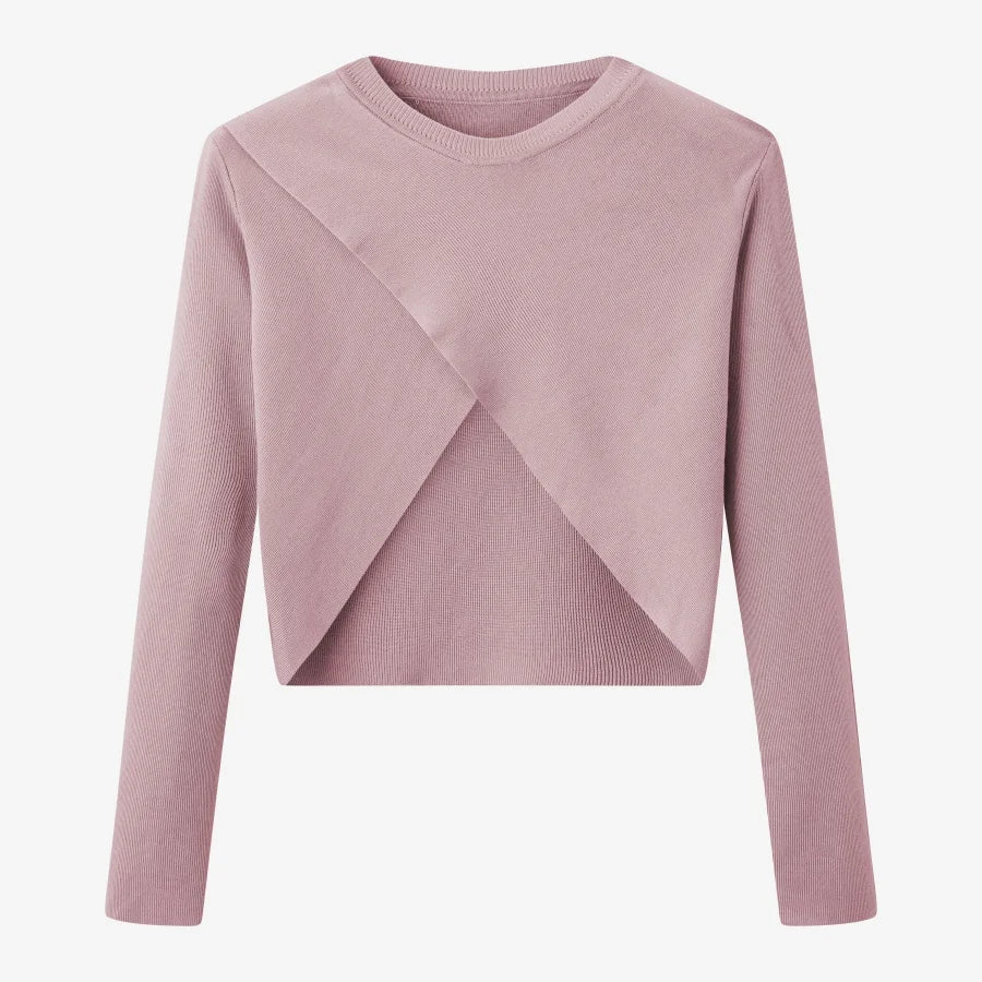 Elegantes Satinkleid - Stricktop-Kombinationsset