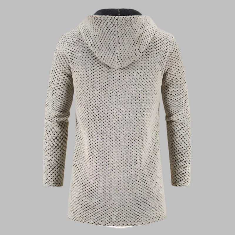 Hoodie für Herren - Lange Übergangsjacke mit Kapuze und Reißverschluss