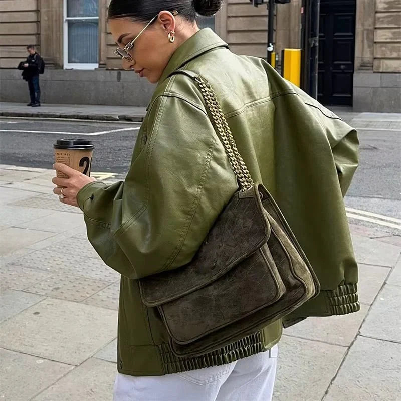 Olive | Oversized Jacke