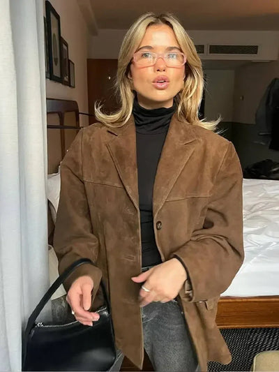 Heidi-Mode | Retro Ein-Knopf Streetwear Jacke