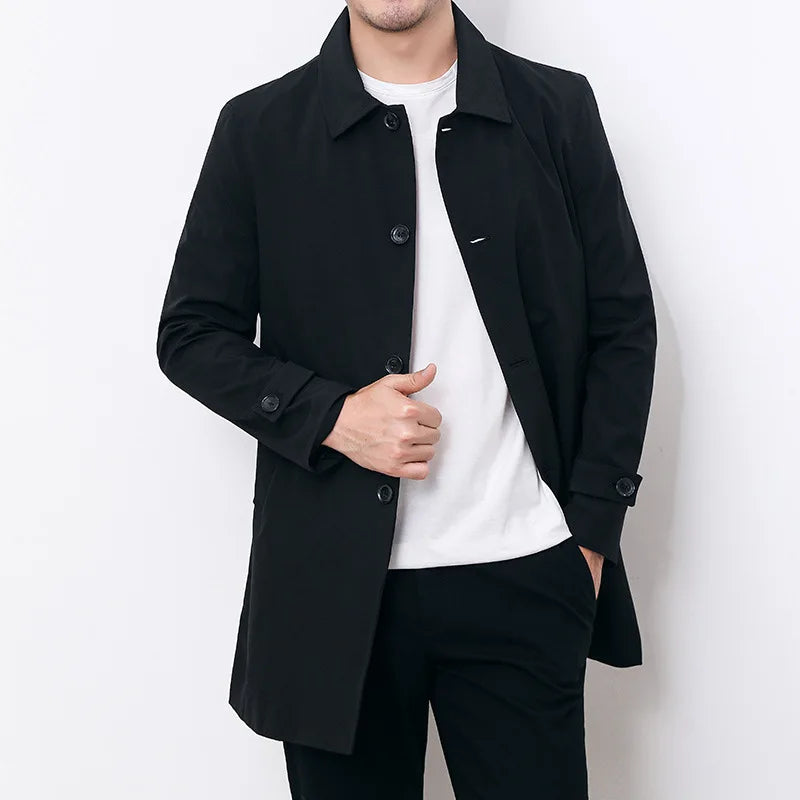 Trenchcoat für Herren | Wasserdichte lange Übergangsjacke