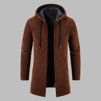 Hoodie für Herren - Lange Übergangsjacke mit Kapuze und Reißverschluss