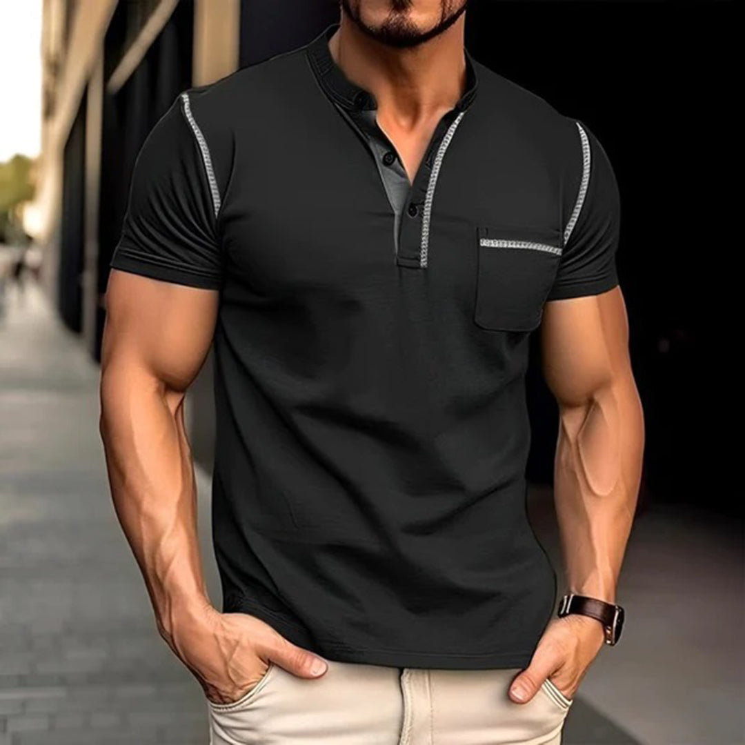 Vincent Shirt | Lässiges V-Ausschnitt-T-Shirt mit Brusttasche