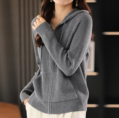 JENICA | Lässiger Kapuzenpulli in Strickoptik