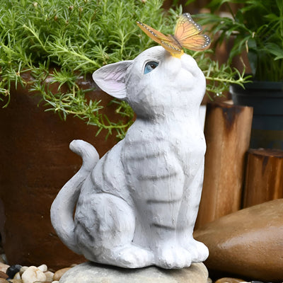 CatGlow Light - Solarbetriebene Katzenskulptur für Außenbeleuchtung