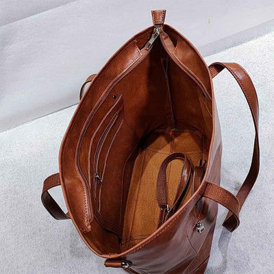 Vintage Chic | Elegante Leder Tote Bag für den Alltag und Reisen