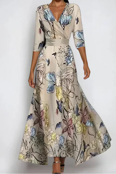 Elisa - Stilvolles Wickelkleid mit floralen Motiven