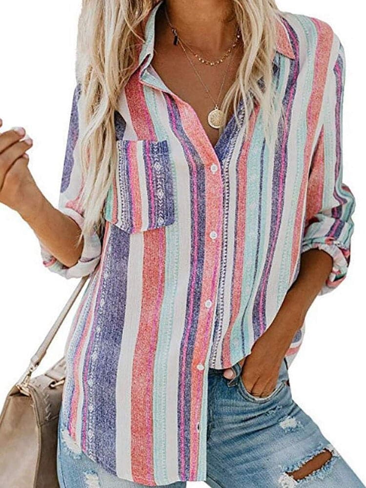 Frauenhemd mit gestreiftem Design - Vaeniah