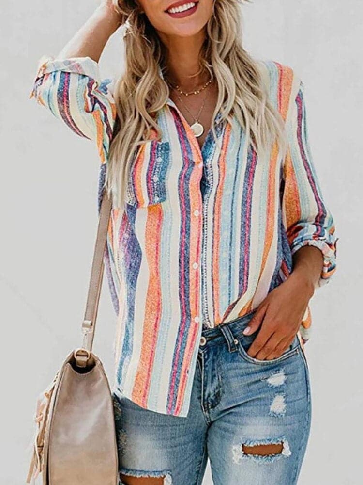 Frauenhemd mit gestreiftem Design - Vaeniah