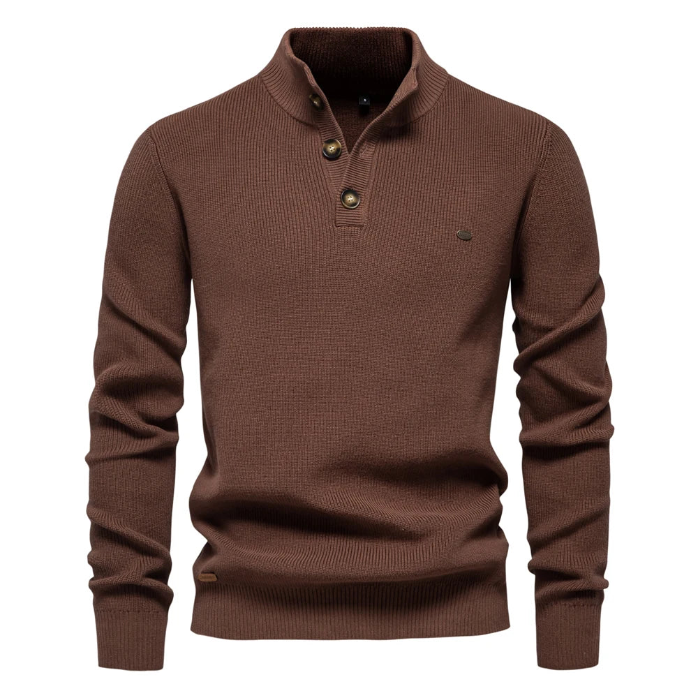 Chion | Gestrickter Pullover mit Knöpfen für Herren