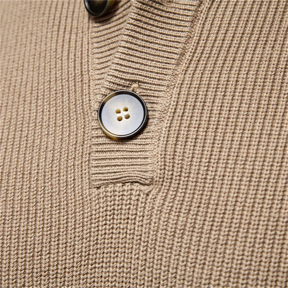 Chion | Gestrickter Pullover mit Knöpfen für Herren