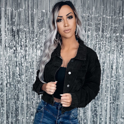 Heidi-Mode | Stylische Jeansjacke Mit Fransen