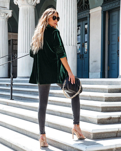 Heidi-Mode | Stilvolle Samt Lange Cardigan