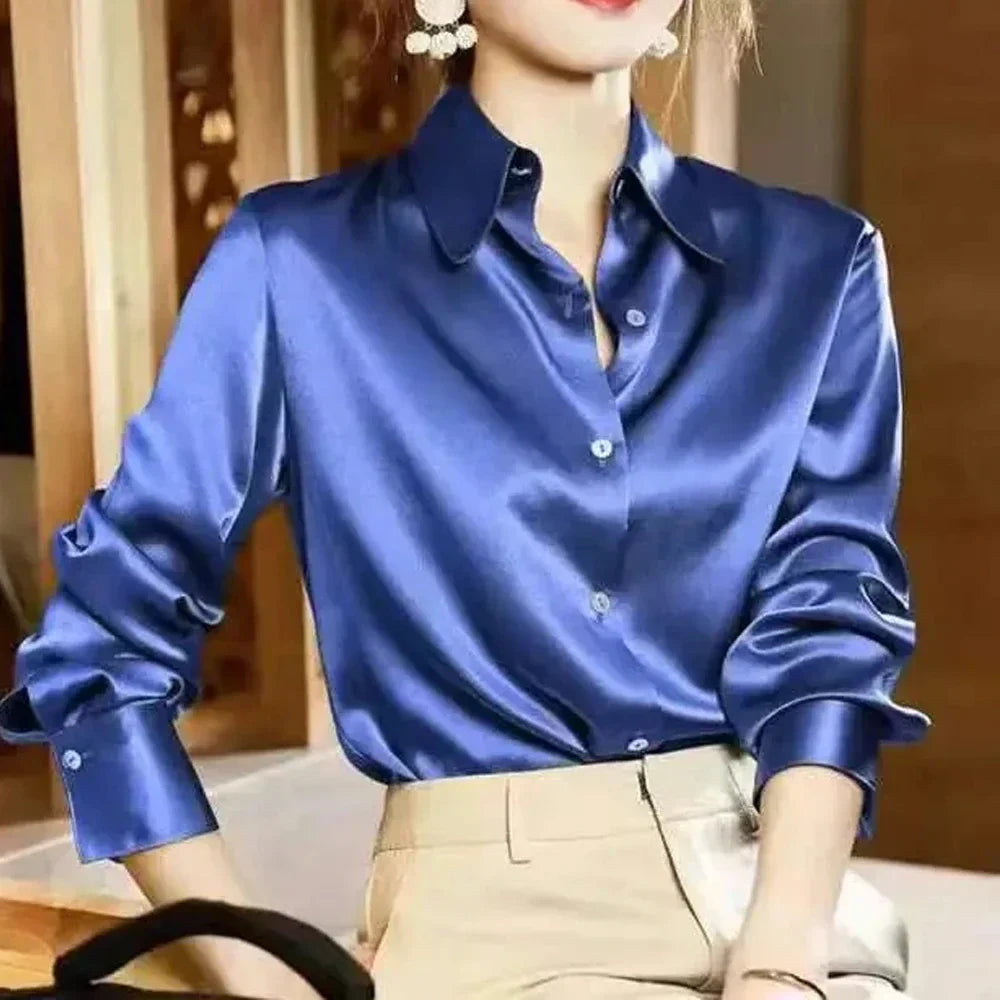 Anna Stylische Bluse | Moderne, trendige langärmelige Geschäftsfrauenbluse