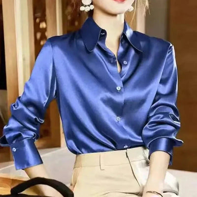 Anna Stylische Bluse | Moderne, trendige langärmelige Geschäftsfrauenbluse