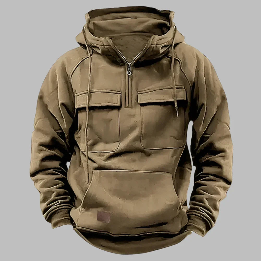 Hoodie für Herren - Sportlicher Kapuzenpullover mit halbem Reißverschluss